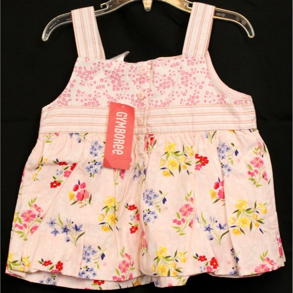 NEW 2007 Gymboree Love is in The Air Pink Floral Tank Top Blouse Bow Stripe sz 6 - Picture 5 of 7